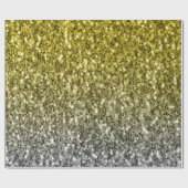 Silbergold dunkle Glitzern Glitzer ombre Geschenkpapier (Flach)