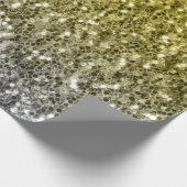 Silbergold dunkle Glitzern Glitzer ombre Geschenkpapier (Ecke)