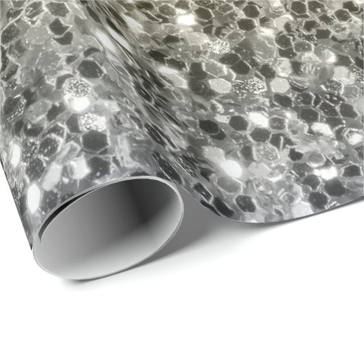 Silbergold dunkle Glitzern Glitzer ombre Geschenkpapier (Rolleneckpunkt)