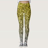 Silbergold dunkle Glitzern Glitzer ombre Leggings (Vorderseite)