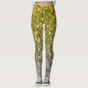 Silbergold dunkle Glitzern Glitzer ombre Leggings