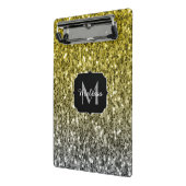 Silbergold dunkle Glitzern Glitzer ombre Monogram Mini Klemmbrett (Gewinkelt2)