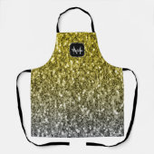 Silbergold dunkle Glitzern Glitzer ombre Monogram Schürze (Vorderseite)