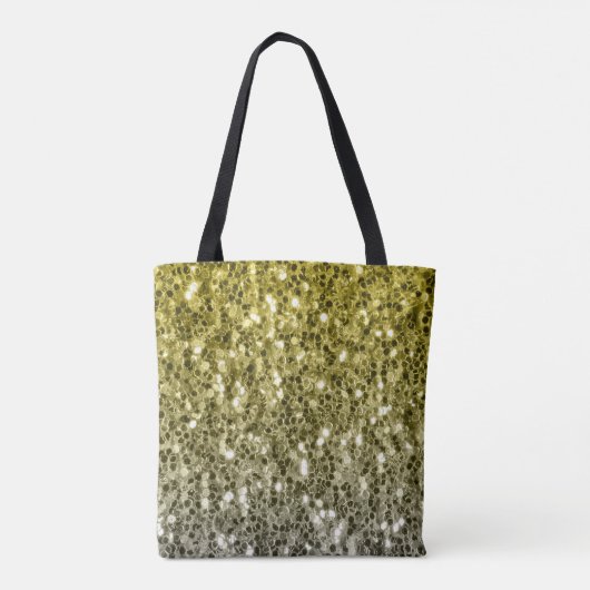 Silbergold dunkle Glitzern Glitzer ombre Monogram Tasche (Rückseite)