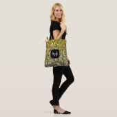 Silbergold dunkle Glitzern Glitzer ombre Monogram Tasche (Am Model)