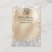 Silbergold Glitzer Logo Schmuck Ohrring-Anzeige Visitenkarte (Vorderseite)