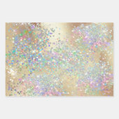 Silbergold Glitzer mit glänzenden Metallfolien Geschenkpapier Set (Vorderseite 2)