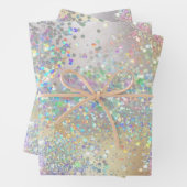 Silbergold Glitzer mit glänzenden Metallfolien Geschenkpapier Set (Beispiel)