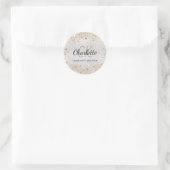 Silbergold Glitzer Monogramm-Initialen Runder Aufkleber (Tasche)