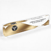 Silbergold| Name des Arztes Namensplakette