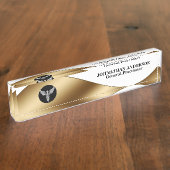 Silbergold| Name des Arztes Namensplakette (Seite)