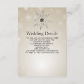 Silbergold Schneeflocken Winter Hochzeit Details K Begleitkarte (Vorderseite)