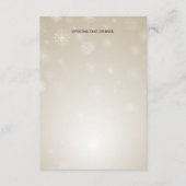 Silbergold Schneeflocken Winter Hochzeit Details K Begleitkarte (Rückseite)