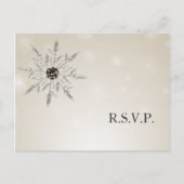 Silbergold Schneeflocken Winterhochzeit Rsvp Card Einladungspostkarte (Vorderseite)
