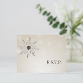 Silbergold Schneeflocken Winterhochzeit Rsvp Card Einladungspostkarte (Stehend Vorderseite)