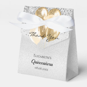 Silbergoldballons aus Quinceanera Vielen Dank Geschenkschachtel