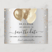 Silbergoldballons zum Geburtstag Save the Date Flyer (Vorne)