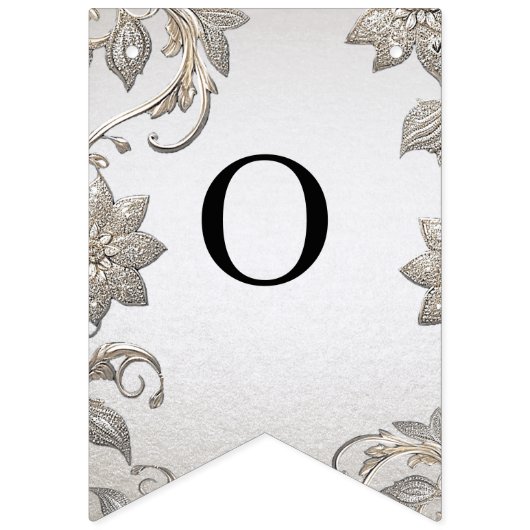 Silbergoldene Blütenflagge Wimpelkette (Zweite Fahne)