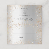 Silbergoldene Glitzern heißen Hochzeitsfeier Platz Platzkarte (Außenseite Aufgefaltet)