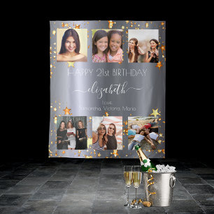 Silbergoldensternfreunde zum Geburtstag Foto Wandteppich
