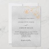 Silbergoldfarbene elegante Luxushochzeit Einladung (Vorderseite)