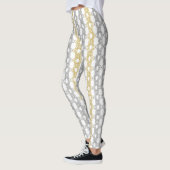 Silbergoldmuster auf Weiß Leggings (Links)