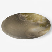 Silbergoldverzierungen Pappteller (Schrägansicht)