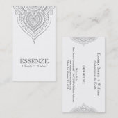Silbergrau an der weißen Paisley-Spitze Visitenkarte (Vorne/Hinten)