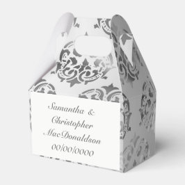 Silbergrau-Damastmuster Hochzeit Geschenkschachtel