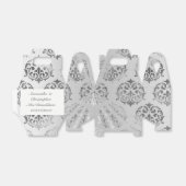 Silbergrau-Damastmuster Hochzeit Geschenkschachtel (Ungefaltet)