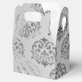 Silbergrau-Damastmuster Hochzeit Geschenkschachtel (Geöffnet)