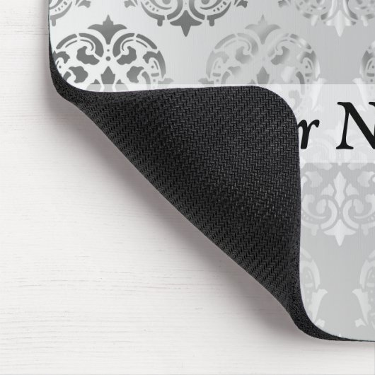 Silbergrau-Damastmuster Mousepad (Ecke)