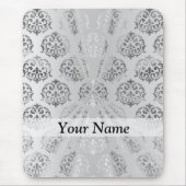 Silbergrau-Damastmuster Mousepad (Vorne)
