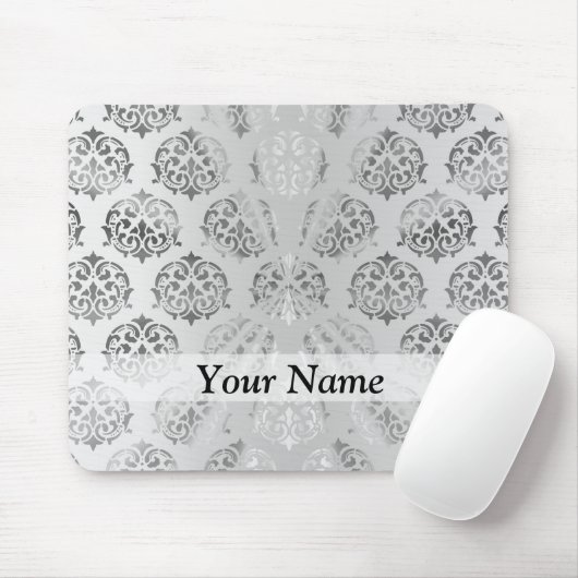 Silbergrau-Damastmuster Mousepad (Mit Mouse)