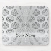 Silbergrau-Damastmuster Mousepad (Vorne)
