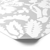 Silbergrau-Damastmuster Poster (Ecke)