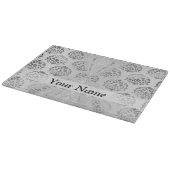 Silbergrau-Damastmuster Schneidebrett (Ecke)