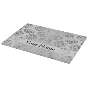 Silbergrau-Damastmuster Schneidebrett