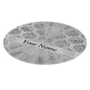 Silbergrau-Damastmuster Schneidebrett