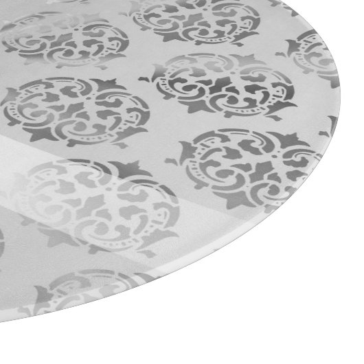 Silbergrau-Damastmuster Schneidebrett (Ecke)