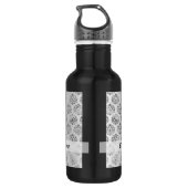 Silbergrau-Damastmuster Trinkflasche (Rückseite)