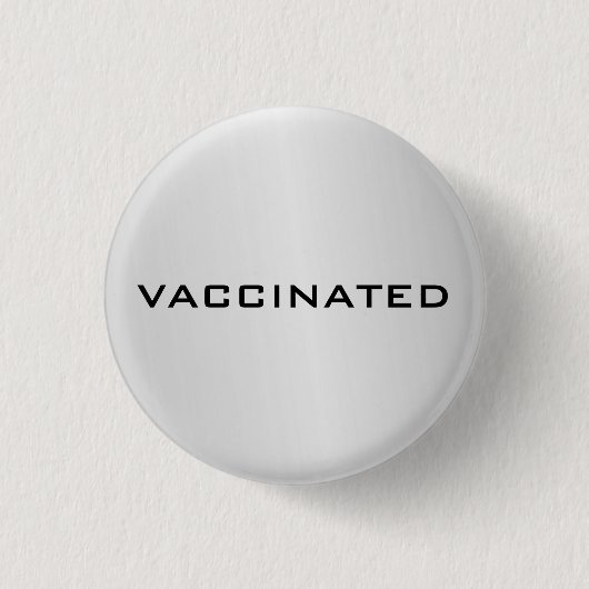 Silbergrau Geimpft Coronavirus-Pandemie Button (Vorderseite)