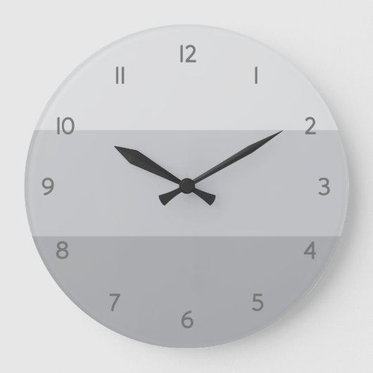 Silbergrau gestreift große wanduhr (Vorderseite)