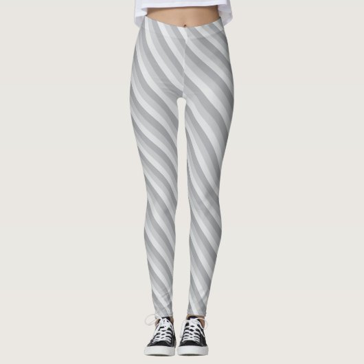 Silbergrau gestreift leggings (Vorderseite)