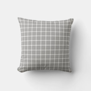 Silbergrau  Gingham-Muster Kissen
