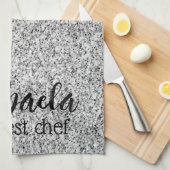 Silbergrau Glitzer Glitzern Individuelle Name Best Geschirrtuch (Viertel Falte)