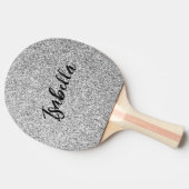Silbergrau-Glitzer Glitzern Individuelle Name Tischtennis Schläger (Seitenansicht)