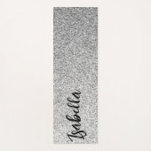 Silbergrau-Glitzer Glitzern Individuelle Name Yogamatte (Vorderseite)