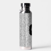 Silbergrau-Glitzer-Glitzern Schwarz Monogramm Trinkflasche (Rechts)