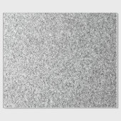 Silbergrau-Glitzer Glitzern Schwarz-weiß Geschenkpapier (Flach)